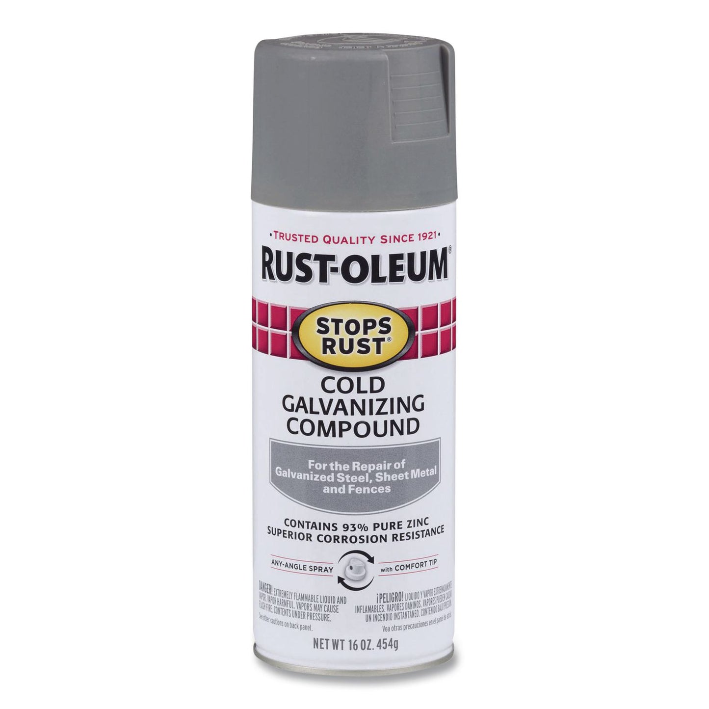 Rust-Oleum® Stops Rust Cold Galvanizing Spray, Flat Gray, 16 oz Aerosol Can, 6/Carton (RST7785830)