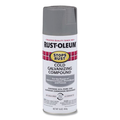 Rust-Oleum® Stops Rust Cold Galvanizing Spray, Flat Gray, 16 oz Aerosol Can, 6/Carton (RST7785830)