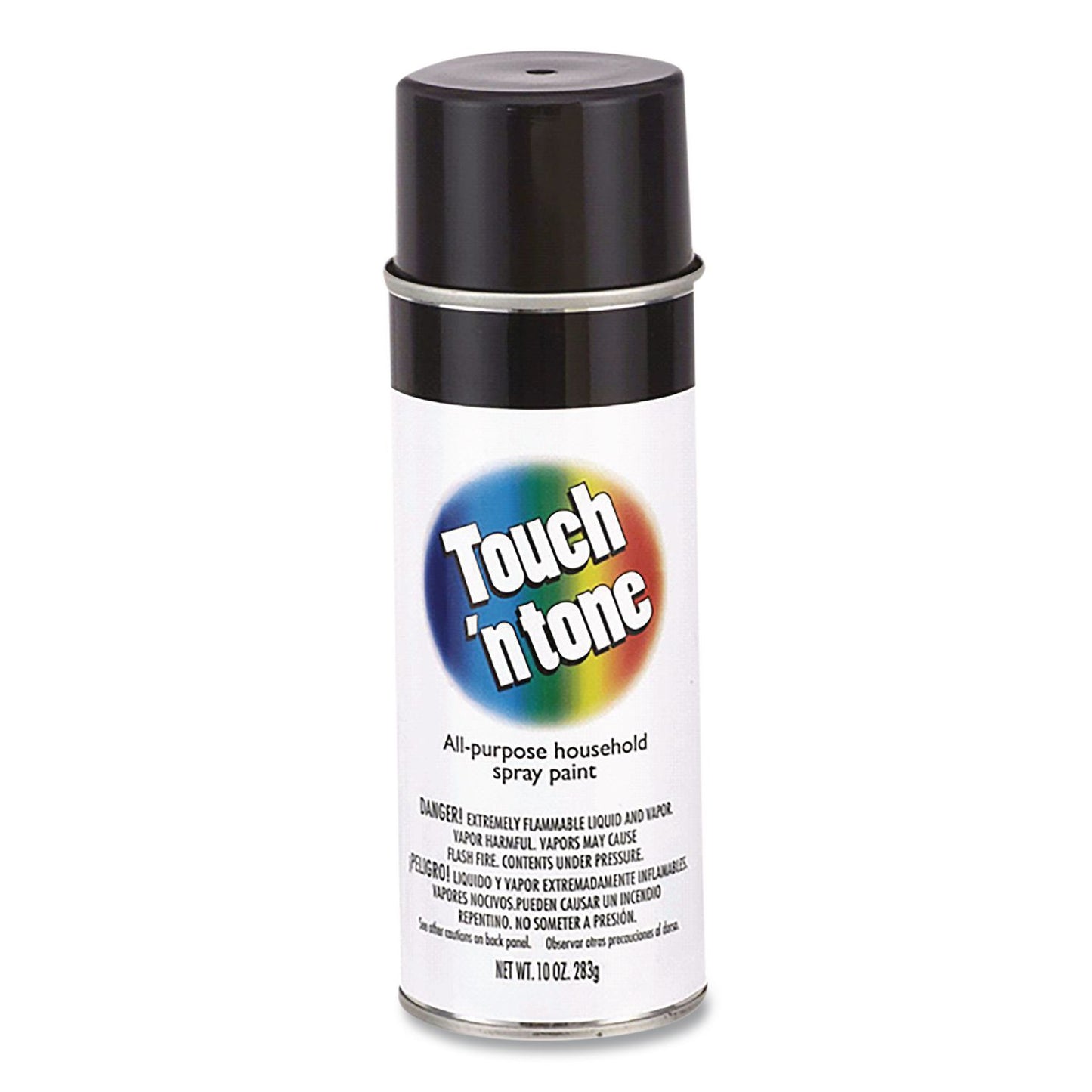 Rust-Oleum® Touch'n Tone Spray Paint, Gloss Black, 10 oz Aerosol Can, 6/Carton (RST55276830)