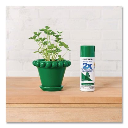 Rust-Oleum® Painter's Touch 2X Ultra Cover Spray Paint, Gloss Meadow Green, 12 oz Aerosol Can, 6/Carton (RST334039)