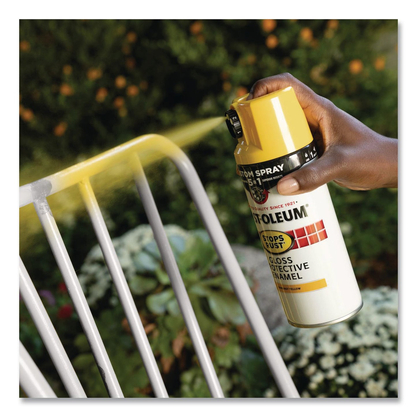 Rust-Oleum® Stops Rust Spray Paint, Gloss Yellow, 12 oz Aerosol Can, 6/Carton (RST7747830)