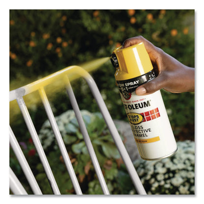 Rust-Oleum® Stops Rust Spray Paint, Gloss Yellow, 12 oz Aerosol Can, 6/Carton (RST7747830)