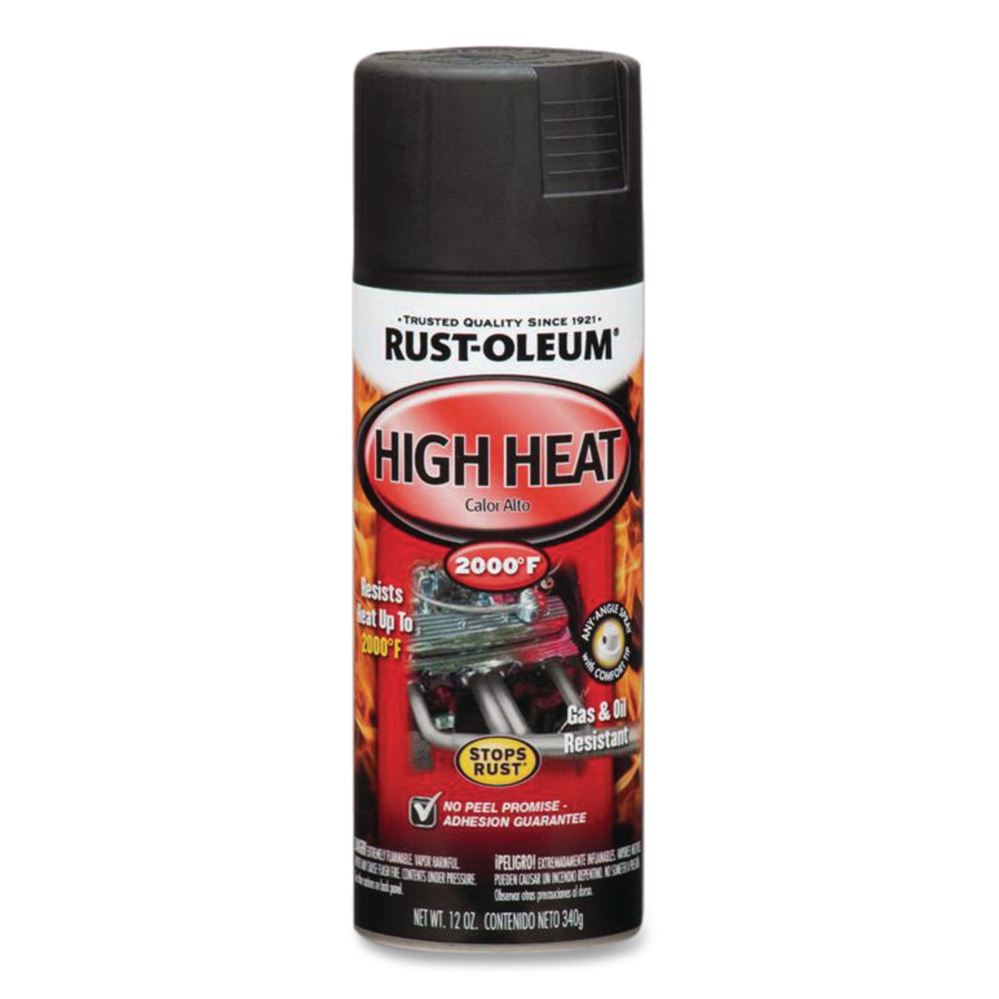 Rust-Oleum® Automotive High Heat Enamel Spray Paint, Flat Black, 12 oz Aerosol Can, 6/Carton (RST248903)
