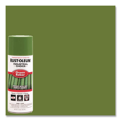 Rust-Oleum® Industrial Choice RB1600 System Epoxy Spray, Gloss Green Rebar, 12 oz Aerosol Can, 6/Carton (RST261937)