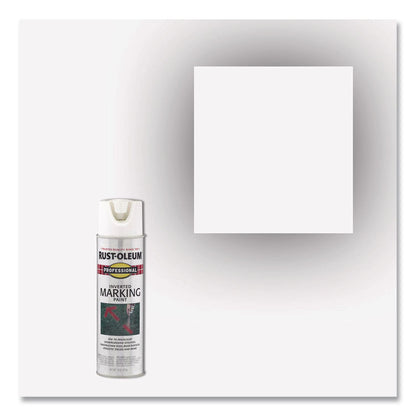 Rust-Oleum® Inverted Marking Spray Paint, Flat White, 15 oz Aerosol Can, 6/Carton (RST2592838)
