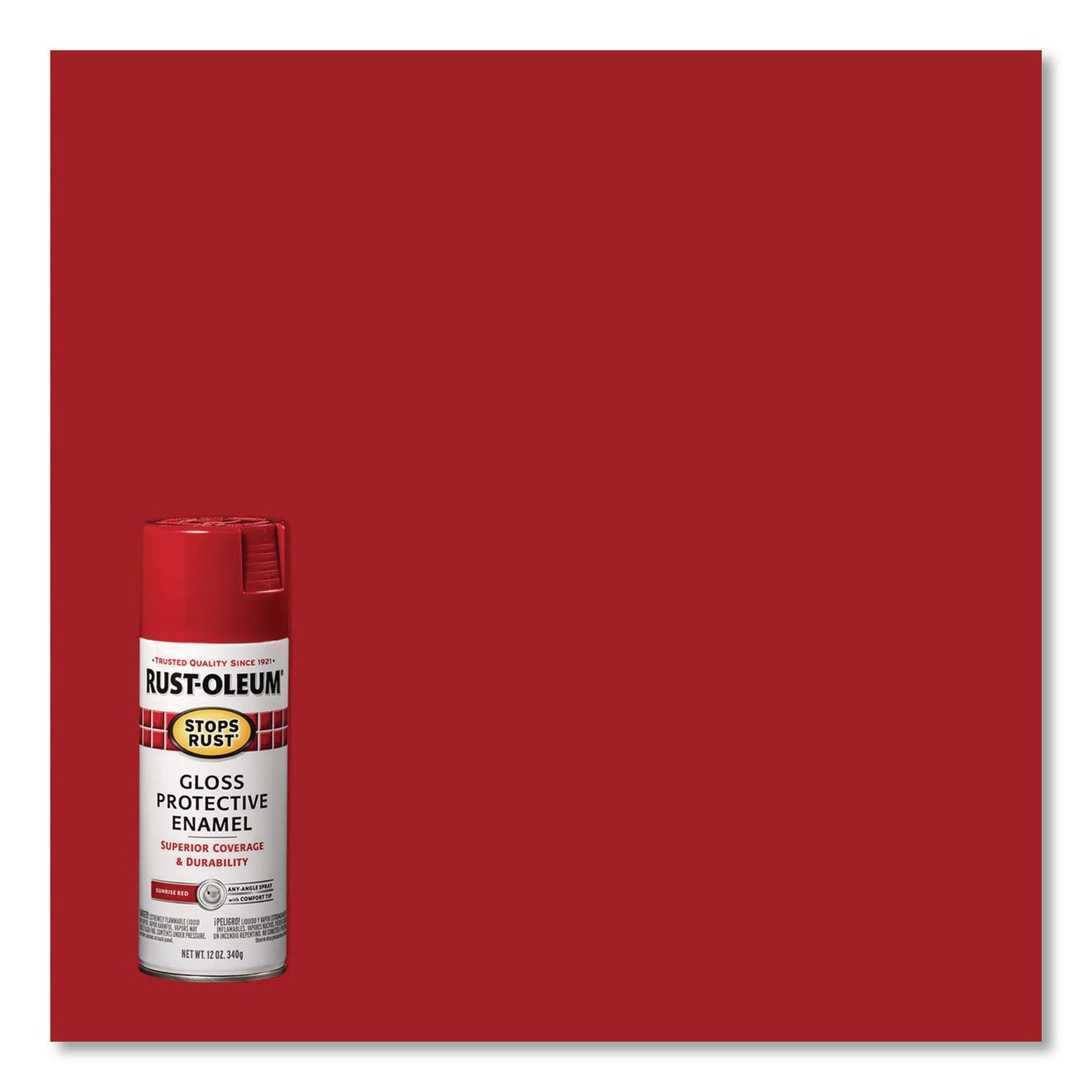Rust-Oleum® Stops Rust Spray Paint, Gloss Sunrise Red, 12 oz Aerosol Can, 6/Carton (RST7762830)