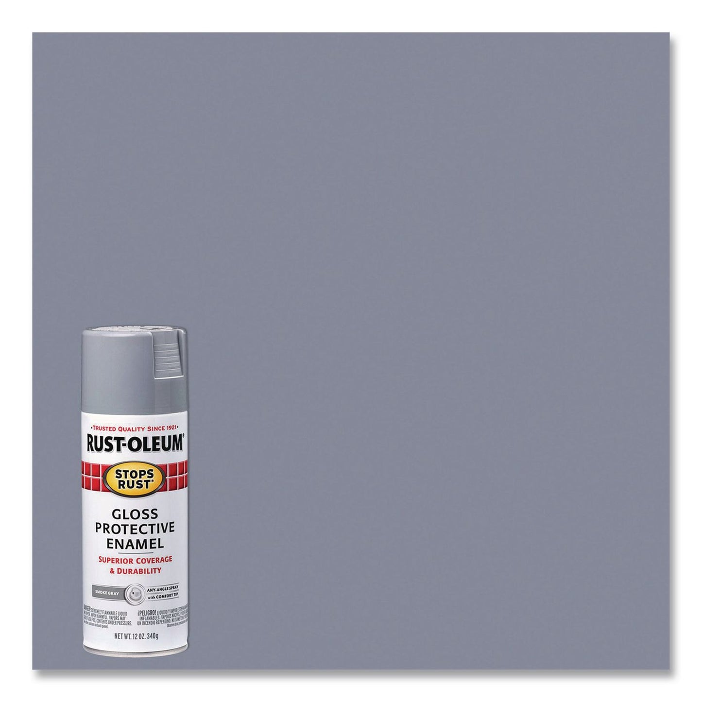Rust-Oleum® Stops Rust Spray Paint, Gloss Smoke Gray, 12 oz Aerosol Can, 6/Carton (RST7786830)