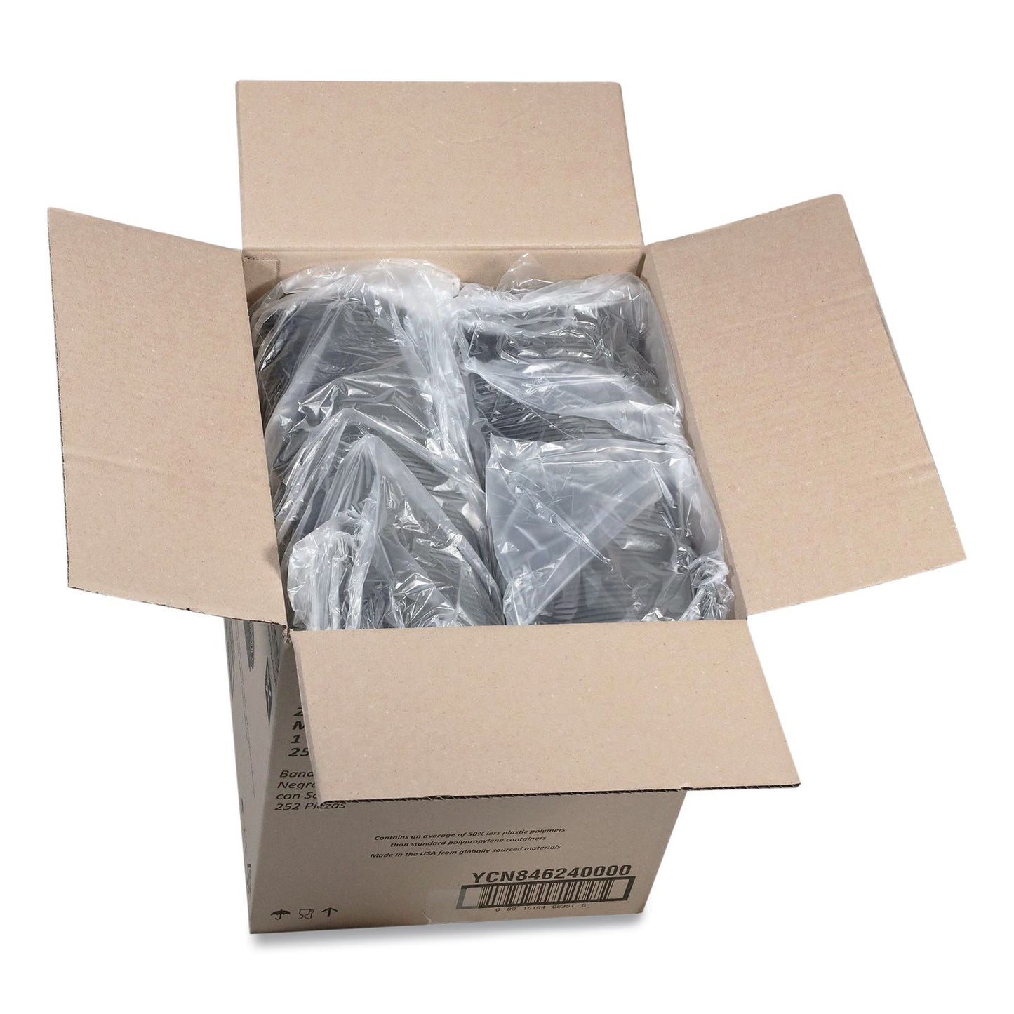 Pactiv Evergreen EarthChoice MealMaster Container, 24 oz, 8 x 6.5 x 1.5, Black, Plastic, 252/Carton (PCTYCN8462400)