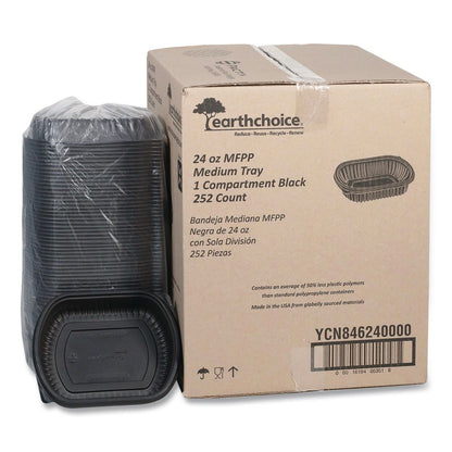 Pactiv Evergreen EarthChoice MealMaster Container, 24 oz, 8 x 6.5 x 1.5, Black, Plastic, 252/Carton (PCTYCN8462400)