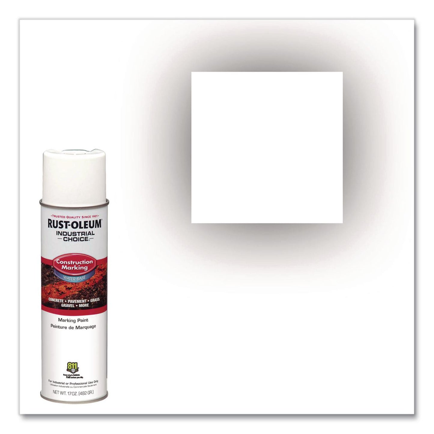 Rust-Oleum® Industrial Choice M1400 System Water-Based Construction Marking Paint, Gloss White, 17 oz Aerosol Can, 12/Carton (RST264692CT)