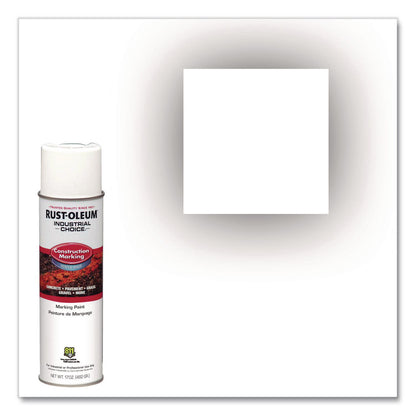 Rust-Oleum® Industrial Choice M1400 System Water-Based Construction Marking Paint, Gloss White, 17 oz Aerosol Can, 12/Carton (RST264692CT)