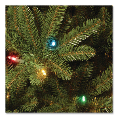 National Tree Company® Pre-Lit Natural Fraser Fir Tree, 60" x 60" x 90", Green Tree, Green Tree Stand (NTTNAFFMH175RLO)