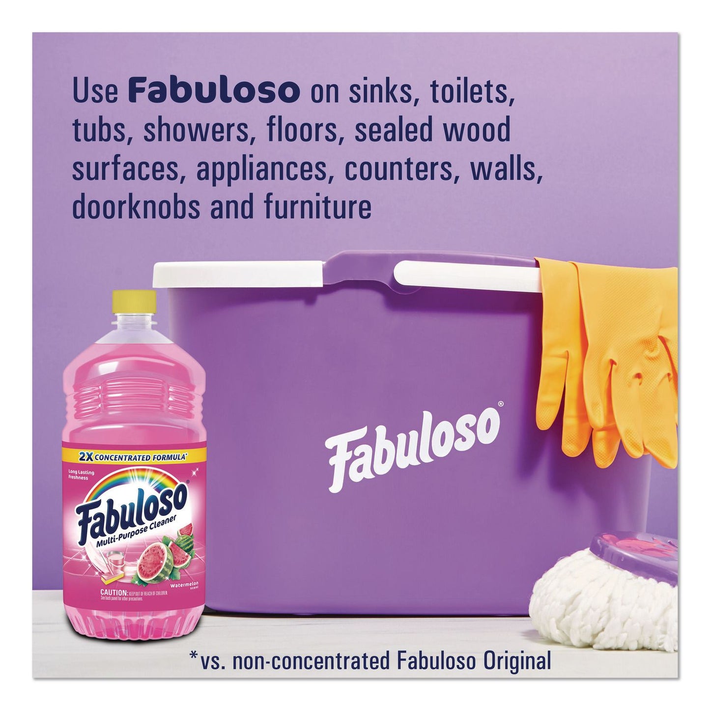 Fabuloso® Multi-Use Cleaner, Watermelon Scent, 128 oz Bottle, 3/Carton (CPC61051624)