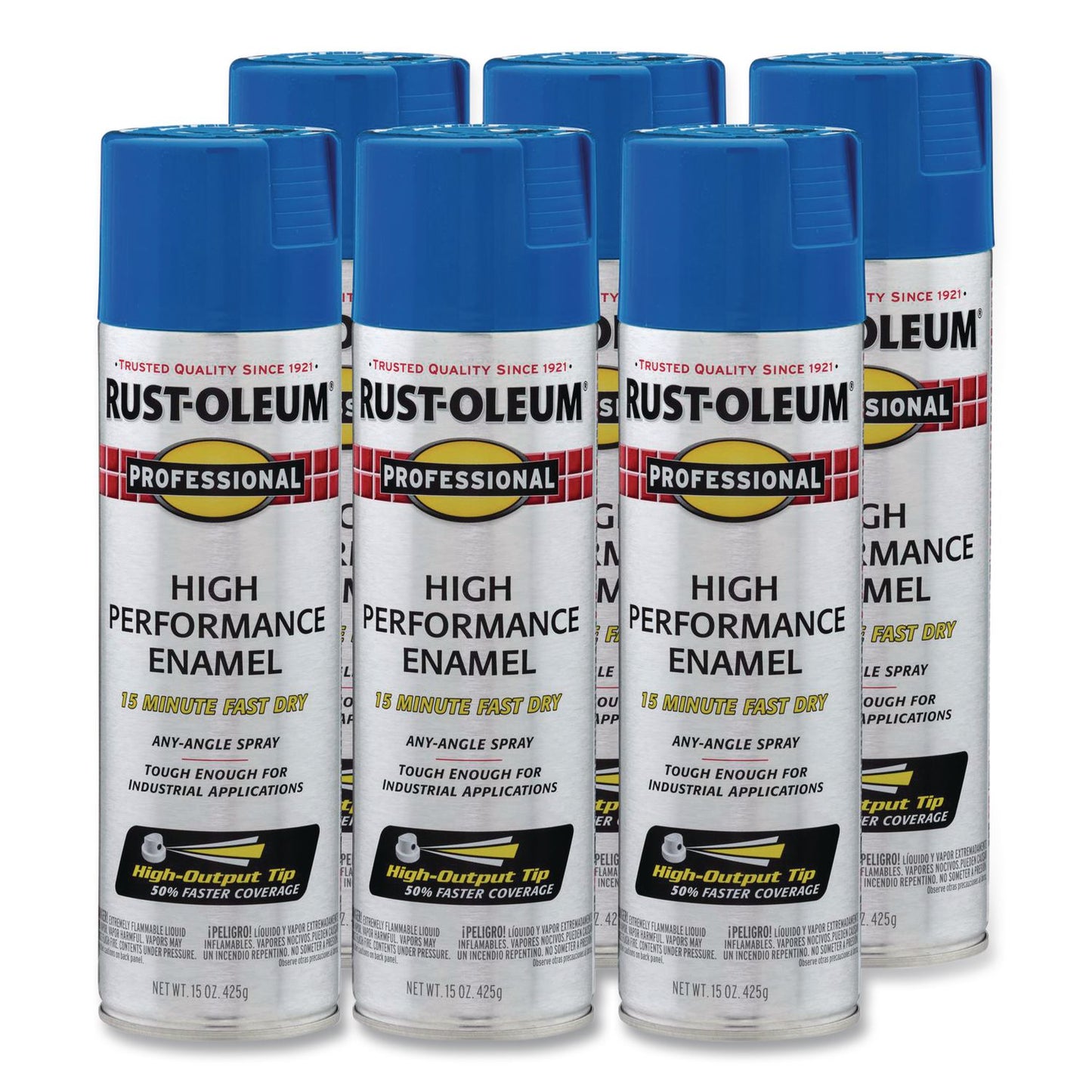 Rust-Oleum® Professional Spray Paint, Gloss Safety Blue, 15 oz Aerosol Can, 6/Carton (RST7524838CT)
