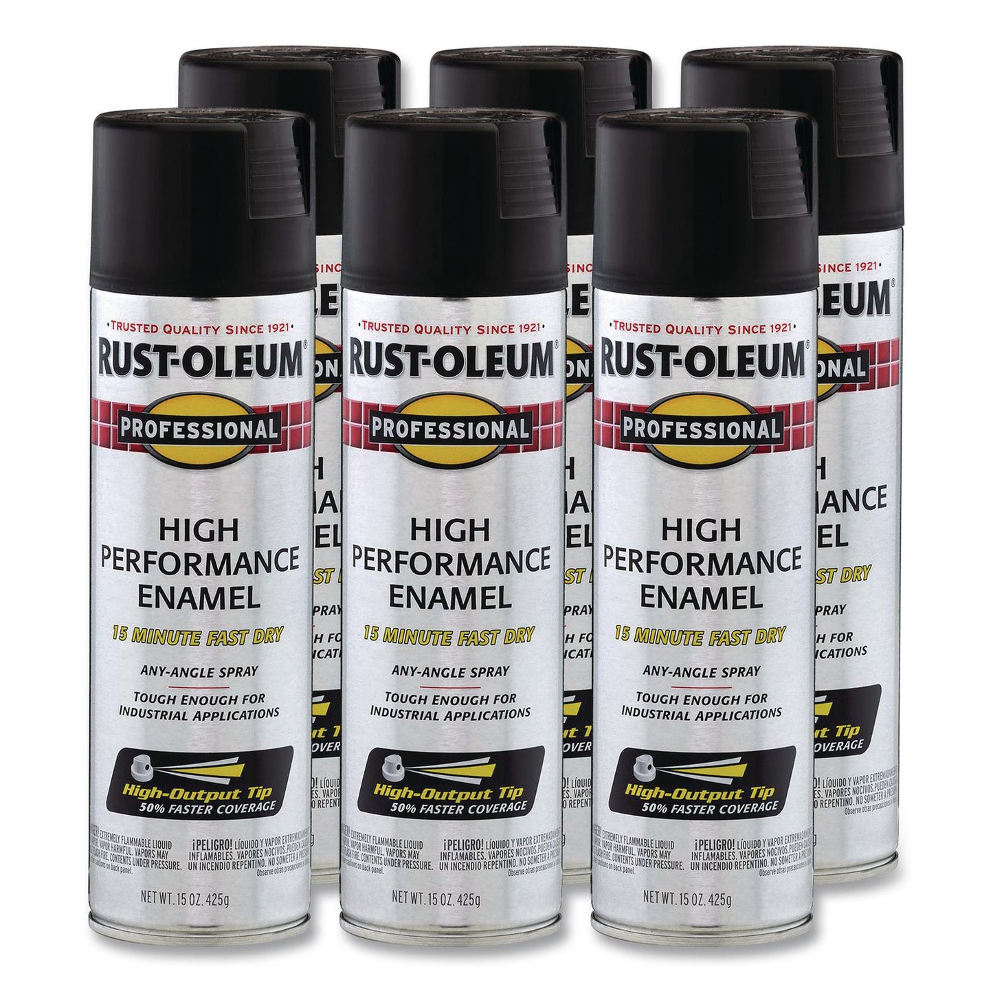 Rust-Oleum® Professional Spray Paint, Flat Black, 15 oz Aerosol Can, 6/Carton (RST7578838CT)