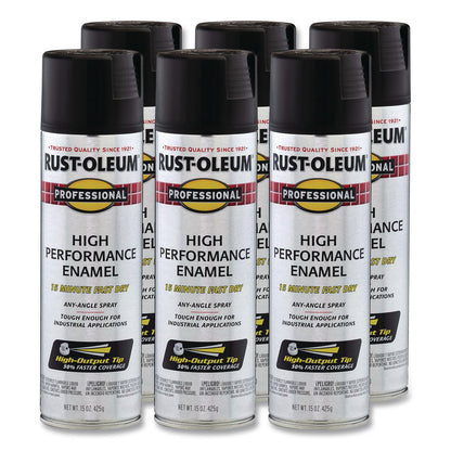 Rust-Oleum® Professional Spray Paint, Flat Black, 15 oz Aerosol Can, 6/Carton (RST7578838CT)