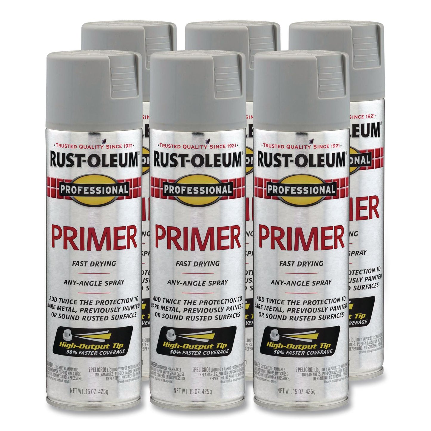 Rust-Oleum® Professional Spray Paint, Flat Gray, 15 oz Aerosol Can, 6/Carton (RST7582838CT)