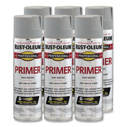 Rust-Oleum® Professional Spray Paint, Flat Gray, 15 oz Aerosol Can, 6/Carton (RST7582838CT)