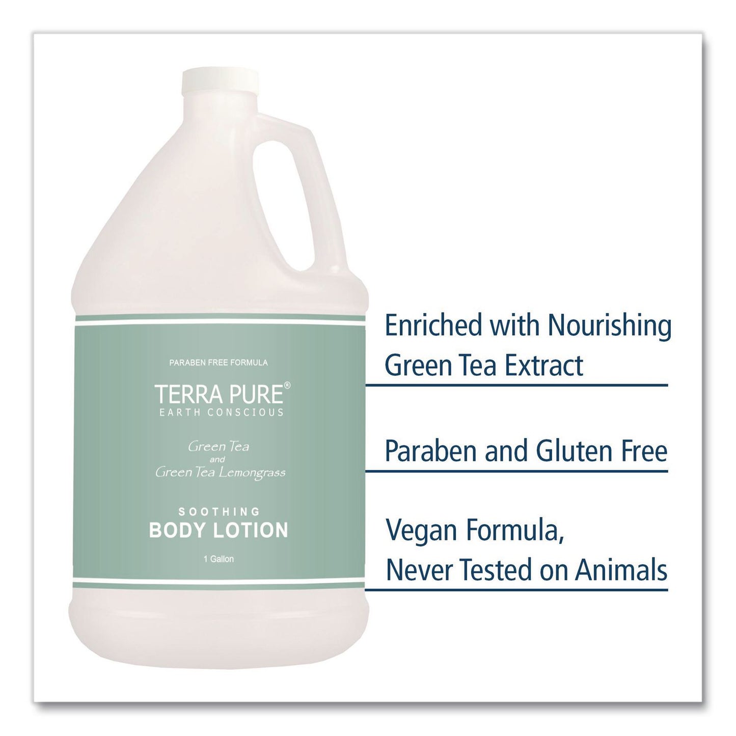 Diversified Hospitality Solutions Terra Pure Lotion Gallon, 1 gal Bottle, Green Tea and Lemongrass Scent (DHS002270EA)