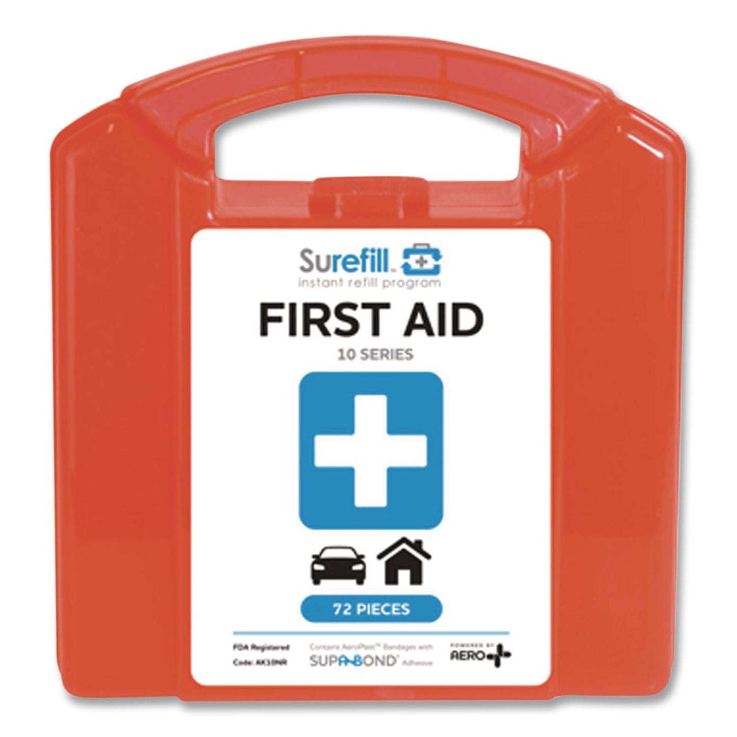 SUREFILL™ 10 Series First Aid Kit, 72 Pieces, Retail Plastic Case (AOHAK10NR)