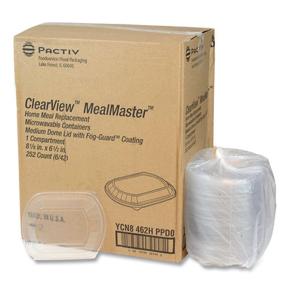 Pactiv Evergreen Clearview MealMaster Rectangle Container Dome, 8.12 x 6.5, Clear, 252/Carton (PCTYCN8462HPPD)