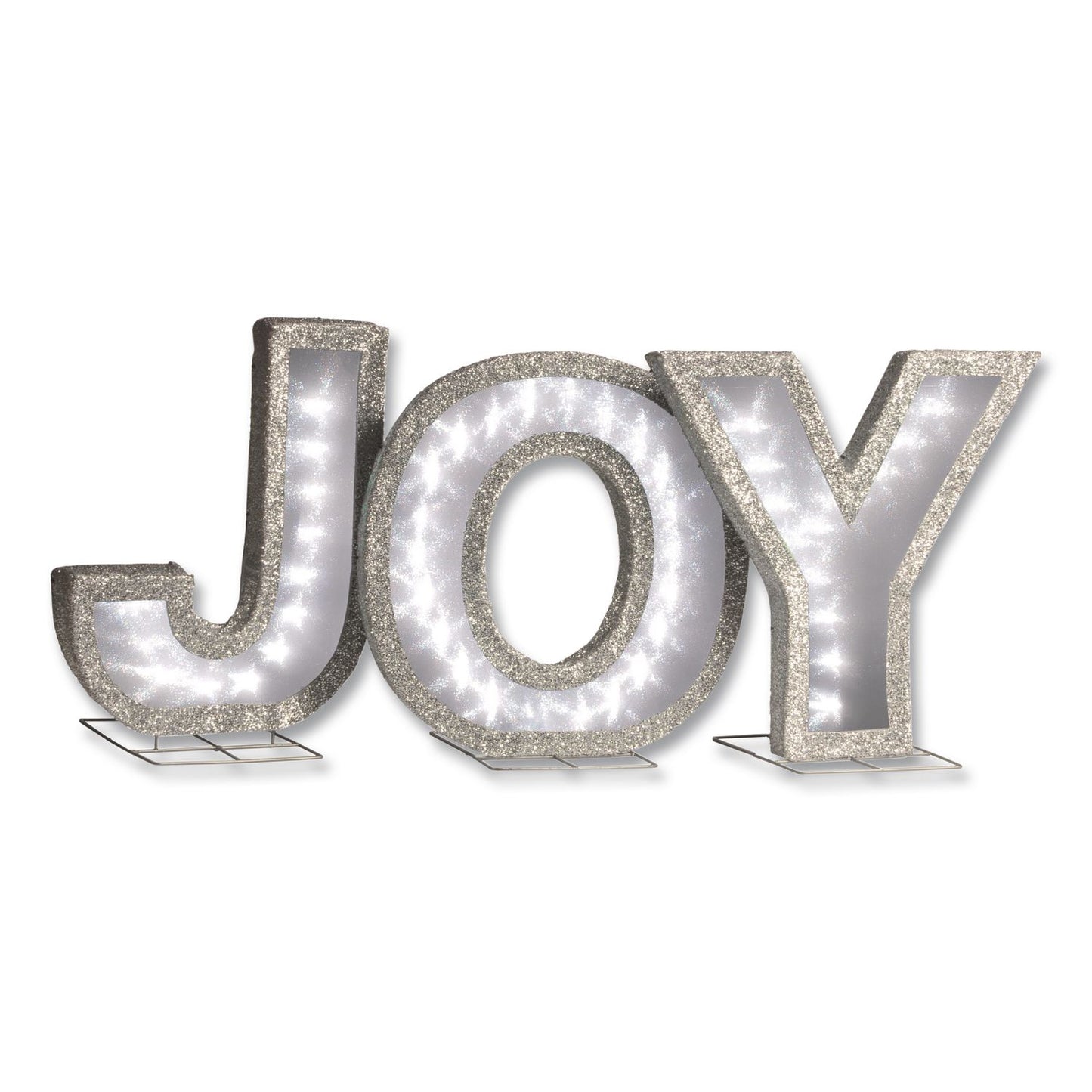 National Tree Company® Pre-Lit LED JOY Decoration, AC Powered, Blue/Green/Red LED Lights, 1.75" x 55" x 18", Red (NTTDF000021X)