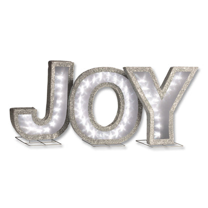 National Tree Company® Pre-Lit LED JOY Decoration, AC Powered, Blue/Green/Red LED Lights, 1.75" x 55" x 18", Red (NTTDF000021X)