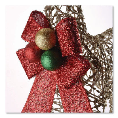 National Tree Company® Champagne Glitter Deer Family, AC Powered, Warm White LED Lights, 27" x 8.5" x 60", Champagne (NTTDF370001U)