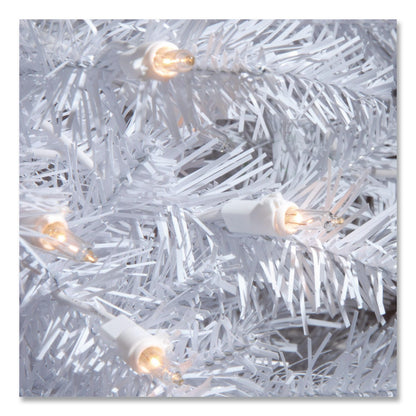 National Tree Company® Pre-Lit Dunhill Fir White Tree, 55" x 53" x 78", White Tree, White Tree Stand (NTTDUWH65LO)
