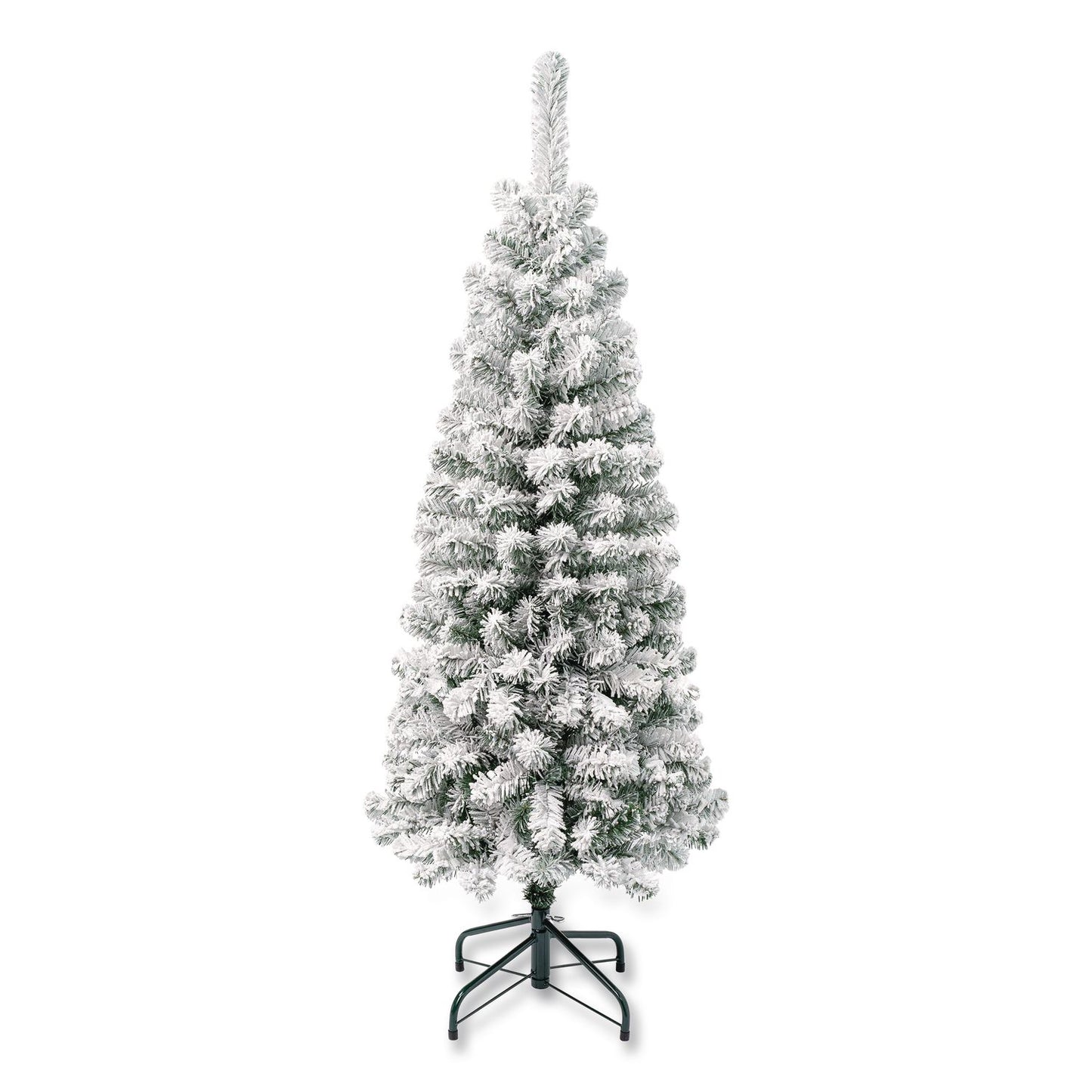 National Tree Company® Acacia Pencil Slim Flocked Tree, 21" x 21" x 53.1", Green Tree, Green Tree Stand (NTTAC10050445F)