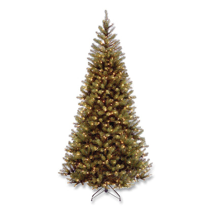 National Tree Company® Pre-Lit Aspen Spruce Slim Tree, 38" x 38" x 72", Green Tree, Green Tree Stand (NTTAP730060)