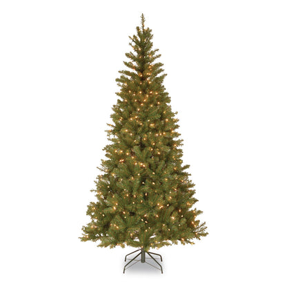 National Tree Company® Pre-Lit Aspen Spruce Slim Tree, 42" x 42" x 78", Green Tree, Green Tree Stand (NTTAP730065)