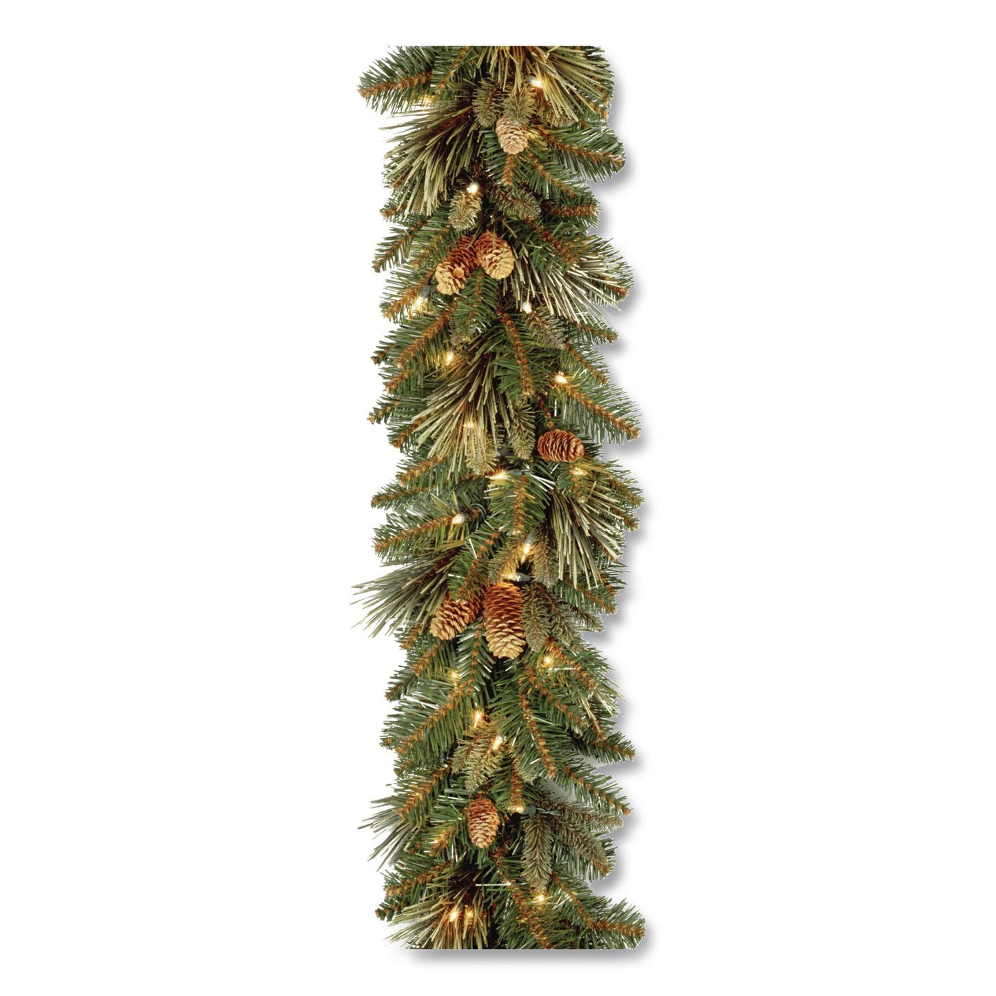 National Tree Company® Pre-Lit Carolina Pine Garland, AC Powered, Clear Incandescent Lights, 108" Long, Green (NTTCAP33069A1)