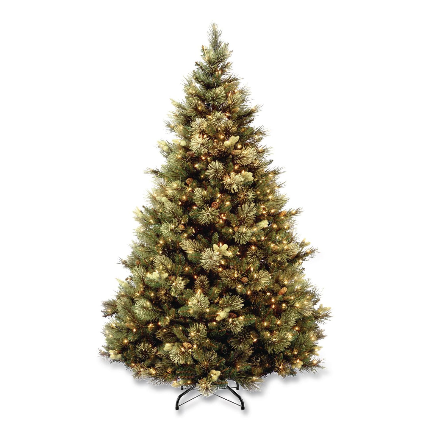 National Tree Company® Pre-Lit Carolina Pine Tree, 55" x 55" x 78", Green Tree, Green Tree Stand (NTTCAP330665)