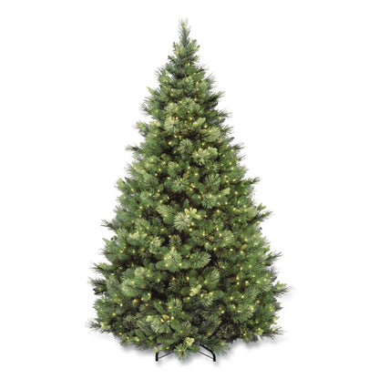 National Tree Company® Pre-Lit Carolina Pine Tree, 58" x 58" x 84", Green Tree, Green Tree Stand (NTTCAP330670)