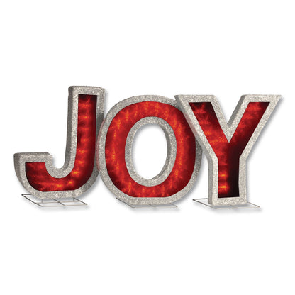 National Tree Company® Pre-Lit LED JOY Decoration, AC Powered, Blue/Green/Red LED Lights, 1.75" x 55" x 18", Red (NTTDF000021X)