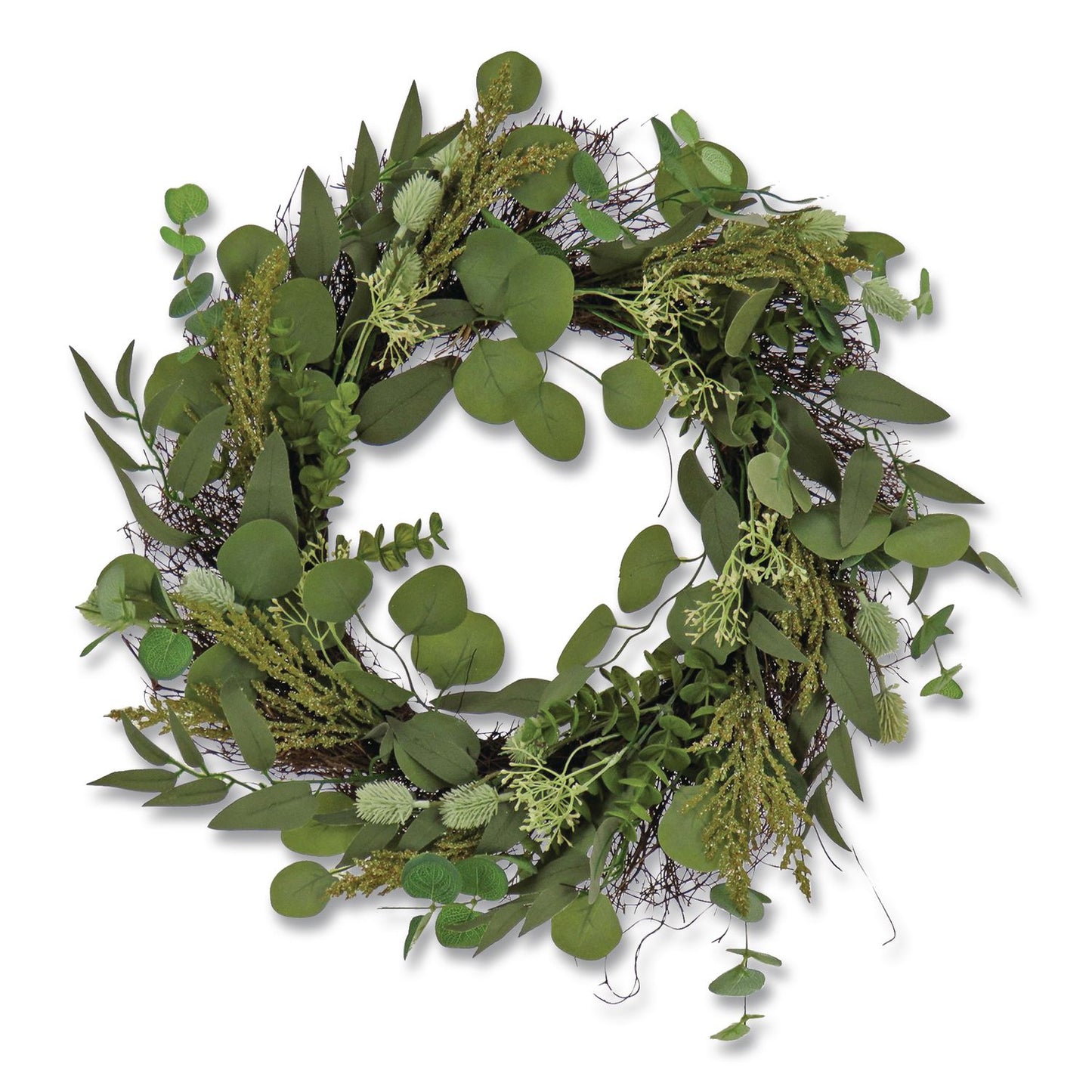 National Tree Company® Eucalyptus and Baby's Breath Spring Wreath, 22" Diameter x 5" h, Green (NTTDL8765F22213)