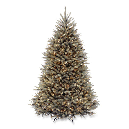 National Tree Company® Pre-Lit Dunhill Fir Blue Spruce Tree, 59" x 59" x 90", Blue Tree, Green Tree Stand (NTTDUBH75LO)