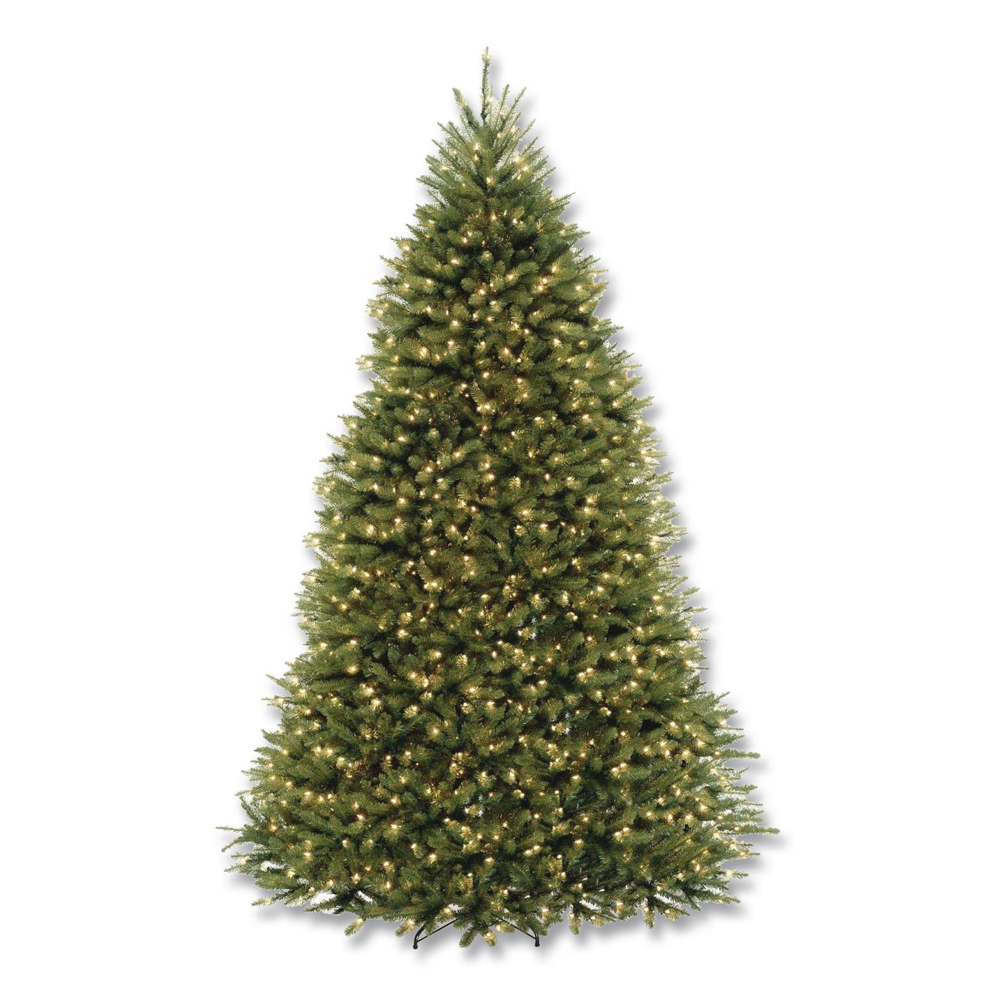 National Tree Company® Pre-Lit Dunhill Fir Tree, 66" x 66" x 108", 900 Clear Lights, Green Tree, Green Tree Stand (NTTDUH90LO)