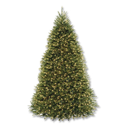 National Tree Company® Pre-Lit Dunhill Fir Tree, 66" x 66" x 108", 900 Clear Lights, Green Tree, Green Tree Stand (NTTDUH90LO)