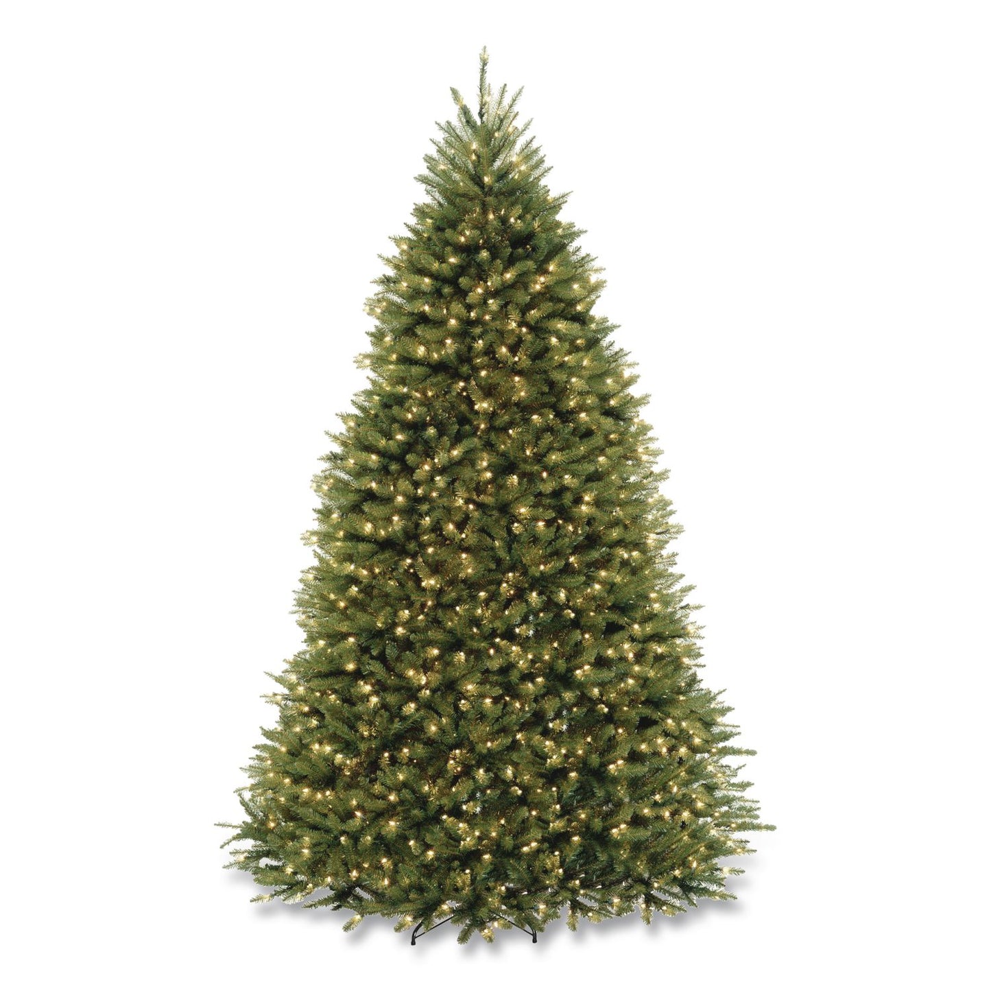 National Tree Company® Pre-Lit Dunhill Fir Tree, 66" x 66" x 108", 1,100 Clear Lights, Green Tree, Green Tree Stand (NTTDUH90LOS6)