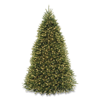 National Tree Company® Pre-Lit Dunhill Fir Tree, 66" x 66" x 108", 1,100 Clear Lights, Green Tree, Green Tree Stand (NTTDUH90LOS6)