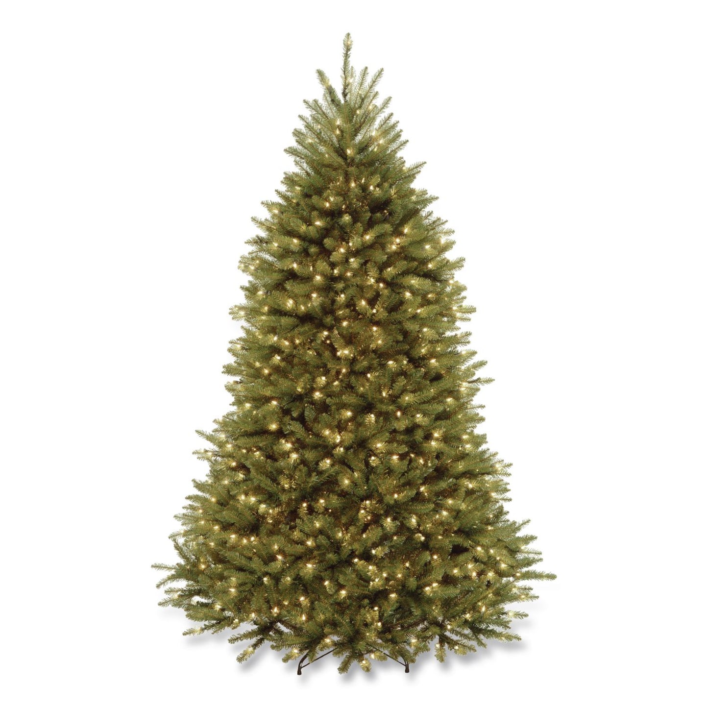 National Tree Company® Pre-Lit Dunhill Fir Tree with PowerConnect, Clear Lights, 52" x 52" x 84", Green Tree, Green Tree Stand (NTTDUH3300P70)