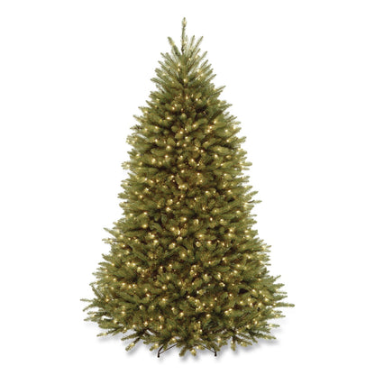 National Tree Company® Pre-Lit Dunhill Fir Tree with PowerConnect, Clear Lights, 52" x 52" x 84", Green Tree, Green Tree Stand (NTTDUH3300P70)