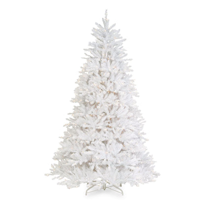 National Tree Company® Pre-Lit Dunhill Fir White Tree, 59" x 55" x 84", White Tree, White Tree Stand (NTTDUWH70LO)