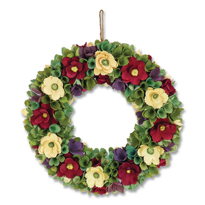 National Tree Company® Red and Cream Floral Wreath, 18" x 18" x 3.93", Red (NTTEG79B0027181)