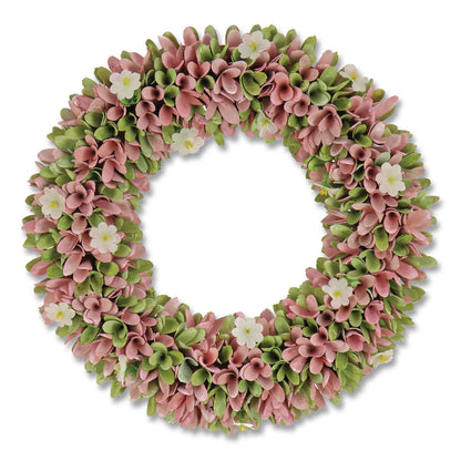 National Tree Company® Spring Pink Floral Wreath, 18" x 18" x 3.93", Pink (NTTEG79C0055181)