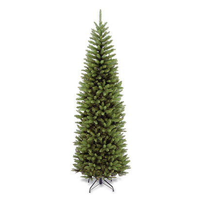 National Tree Company® Kingswood Fir Pencil Tree, 29" x 29" x 84", Green Tree, Green Tree Stand (NTTKW750070)