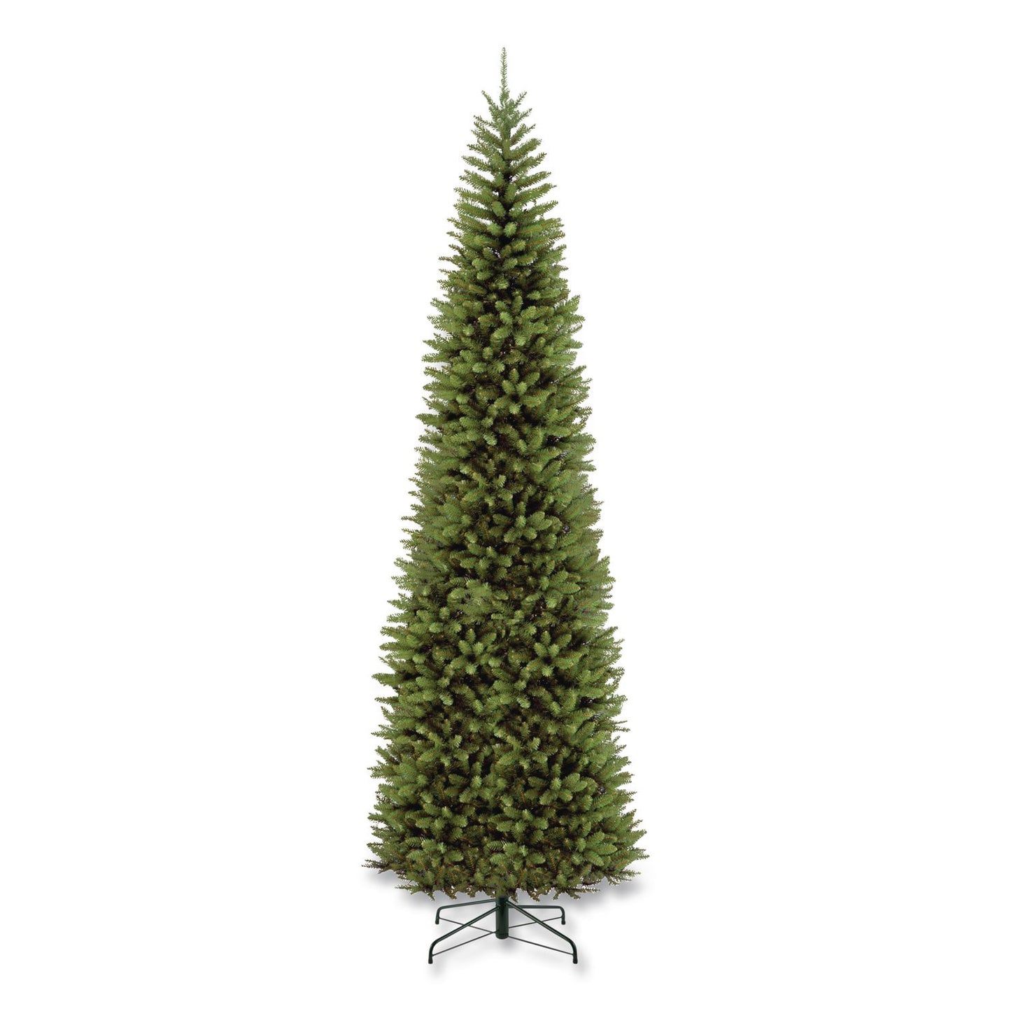 National Tree Company® Kingswood Fir Pencil Tree, 46" x 46" x 144", Green Tree, Green Tree Stand (NTTKW7500120)