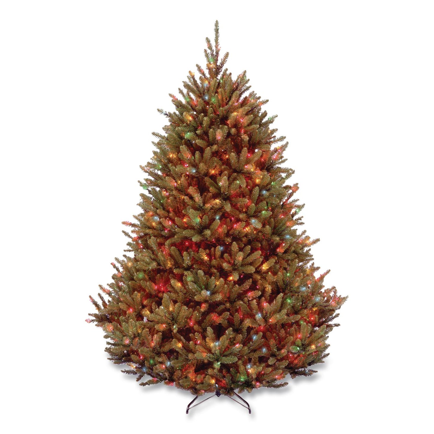 National Tree Company® Pre-Lit Natural Fraser Fir Tree, 60" x 60" x 90", Green Tree, Green Tree Stand (NTTNAFFMH175RLO)